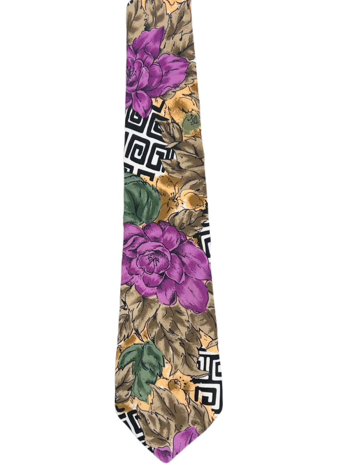 Purple Flowers Graphic Tie