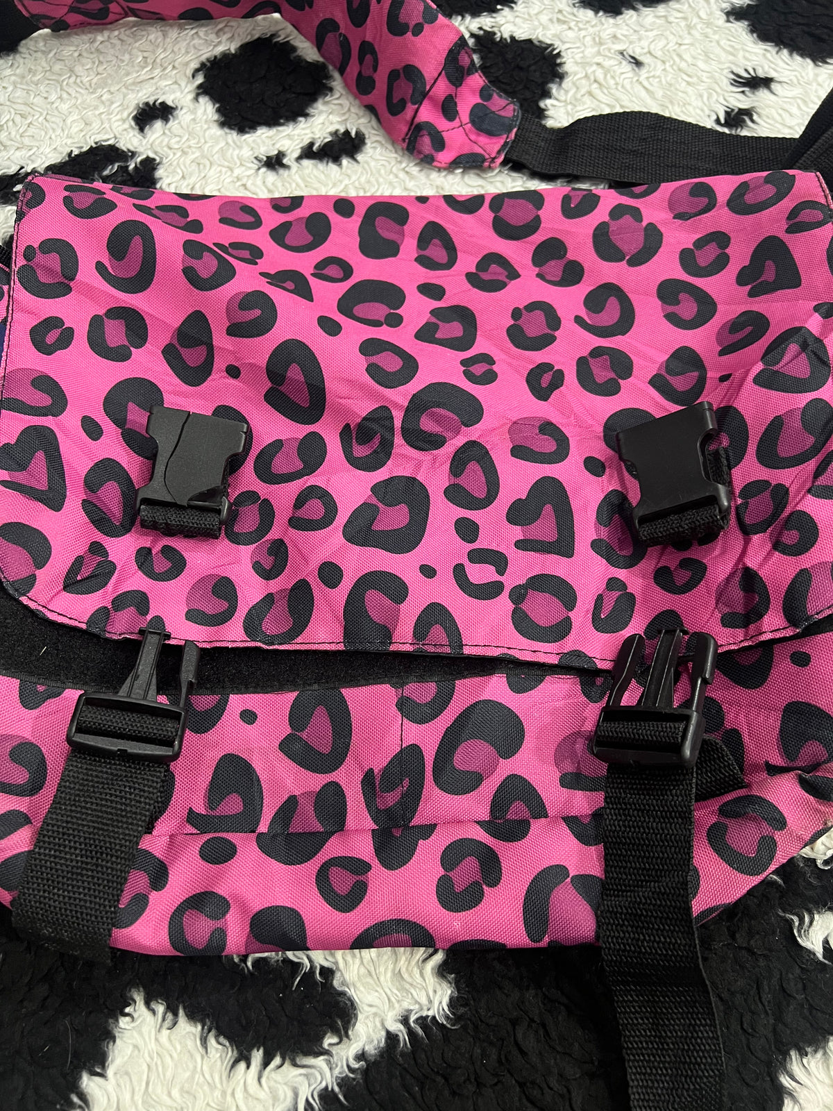 Pink & Black Cheetah Print Messenger Bag
