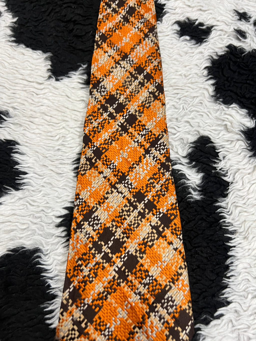 Orange & Brown Plaid Tie