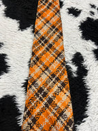 Orange & Brown Plaid Tie