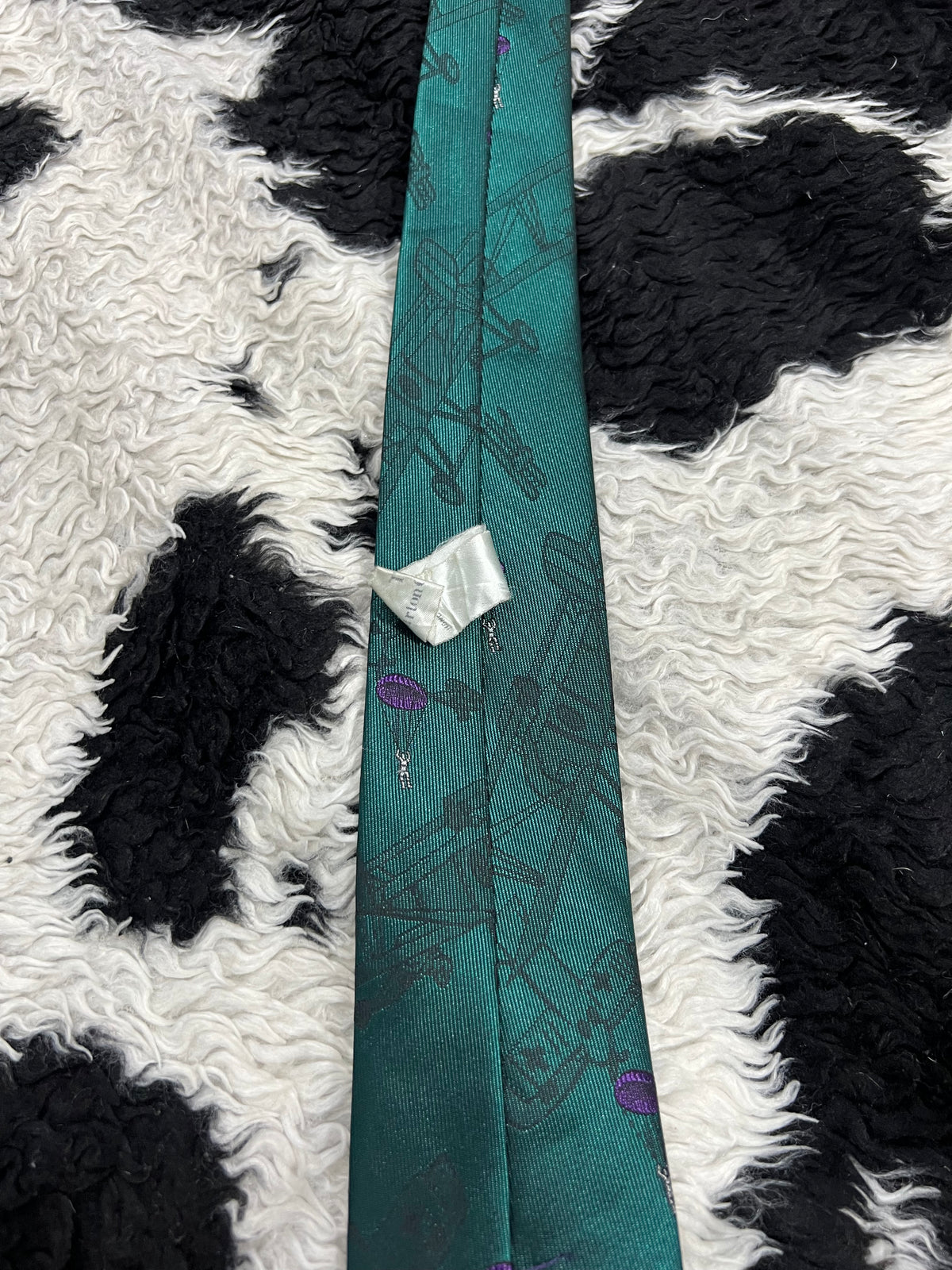 Planes & Parachute Narrow Embroidered Tie