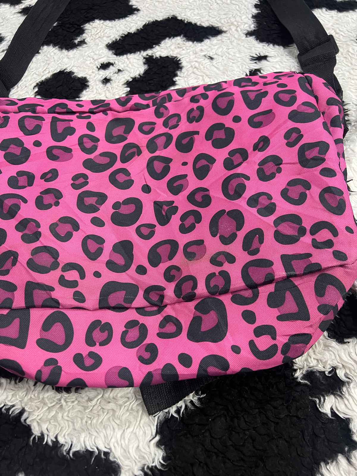 Pink & Black Cheetah Print Messenger Bag