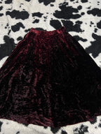Blood Red Velvet Long Skirt