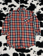 Orange Plaid Buttonup