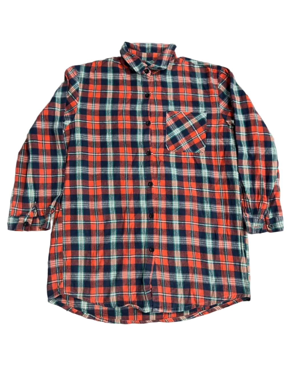 Orange Plaid Buttonup