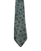 IMAGE Fully Embroidered Green Paisley Tie