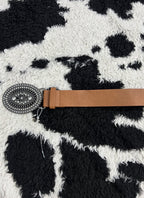 Oval Buckle Brown Belt