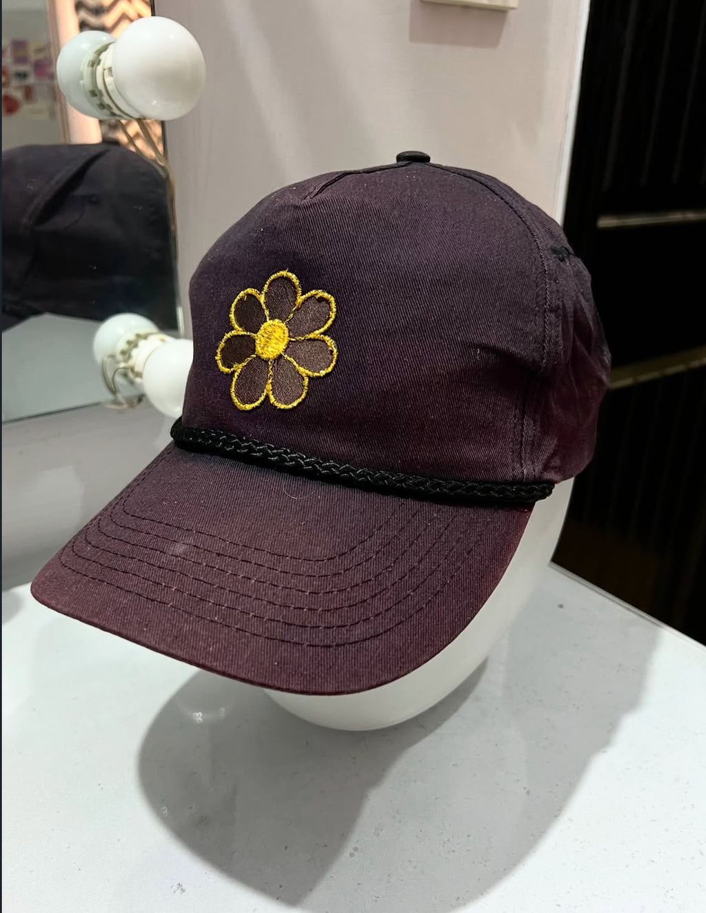 Brown Floral Cap
