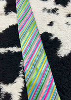 Jane T Embroidered Green & Pink Tie
