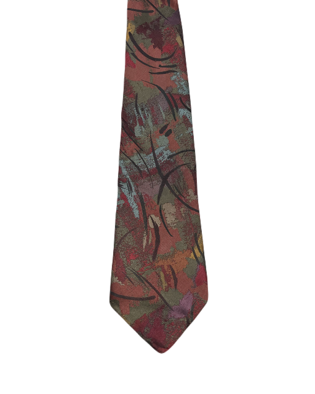 Canda Brown Embroidered Abstract Tie
