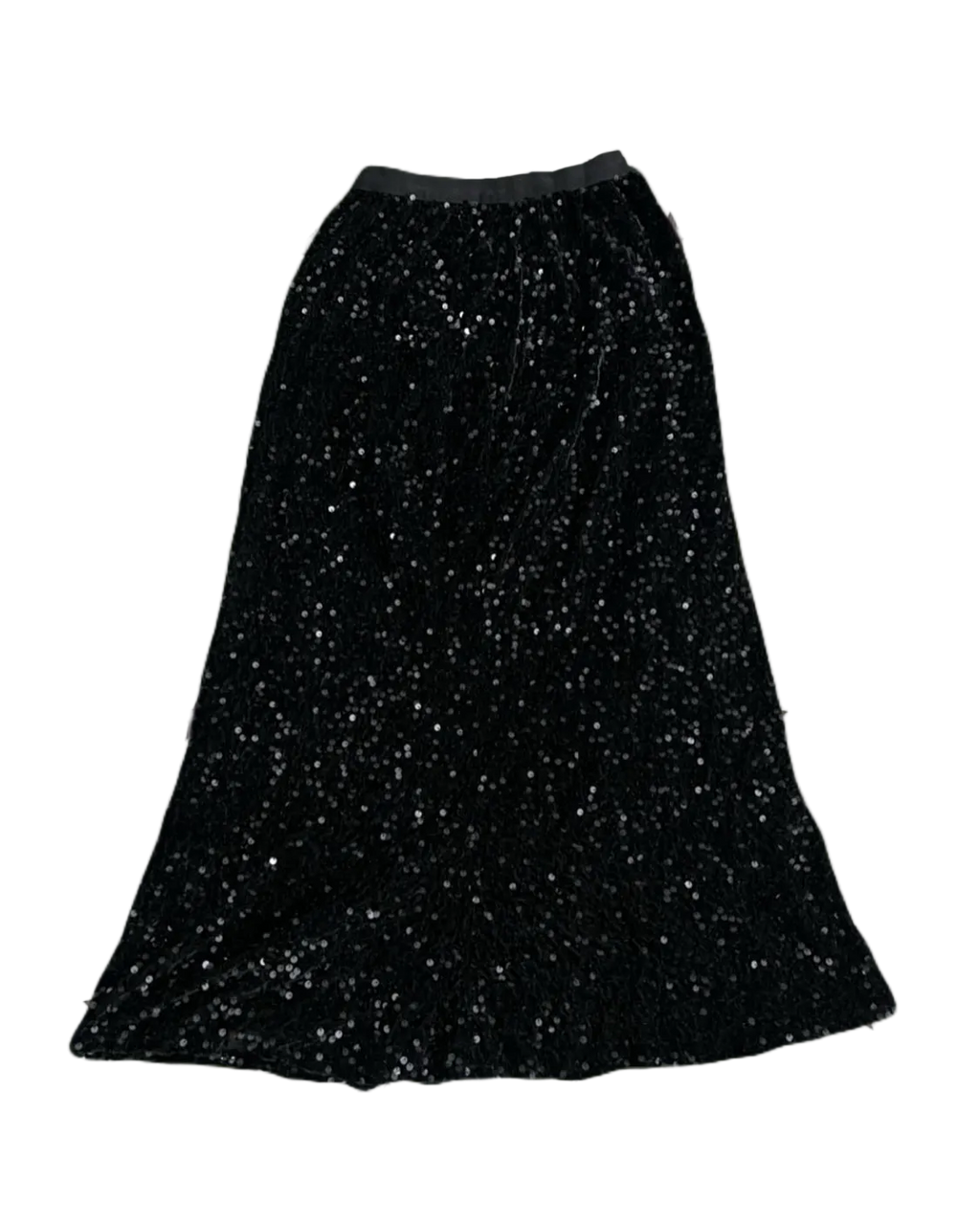 Black Sequins Long Skirt