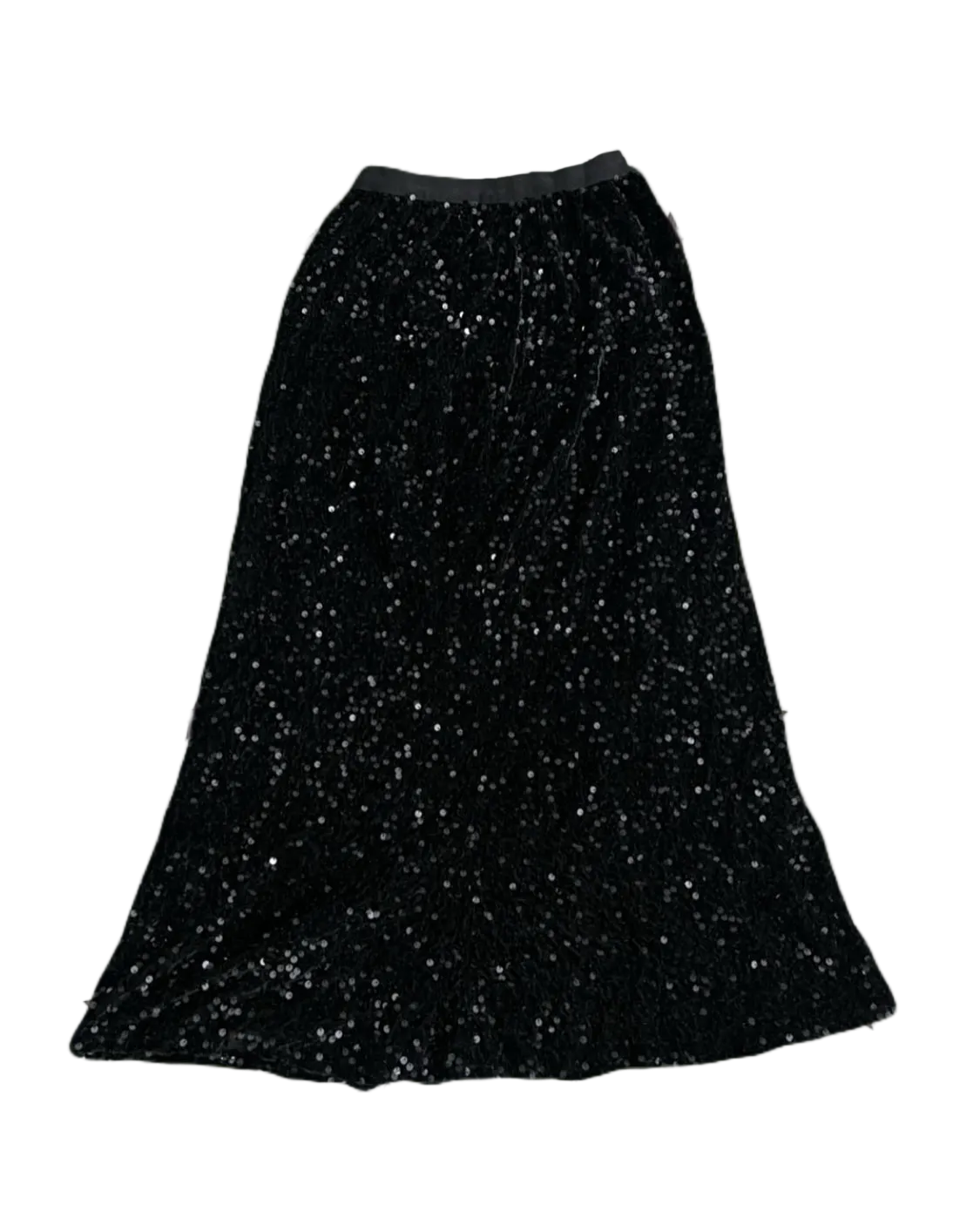 Black Sequins Long Skirt