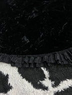 Black Frilled Velvet Skirt