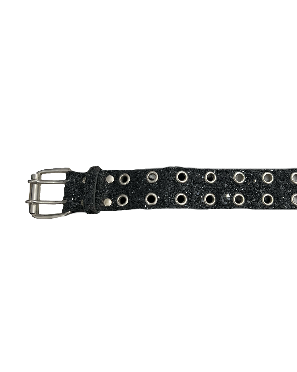 Glitter Black Double Hole Belt