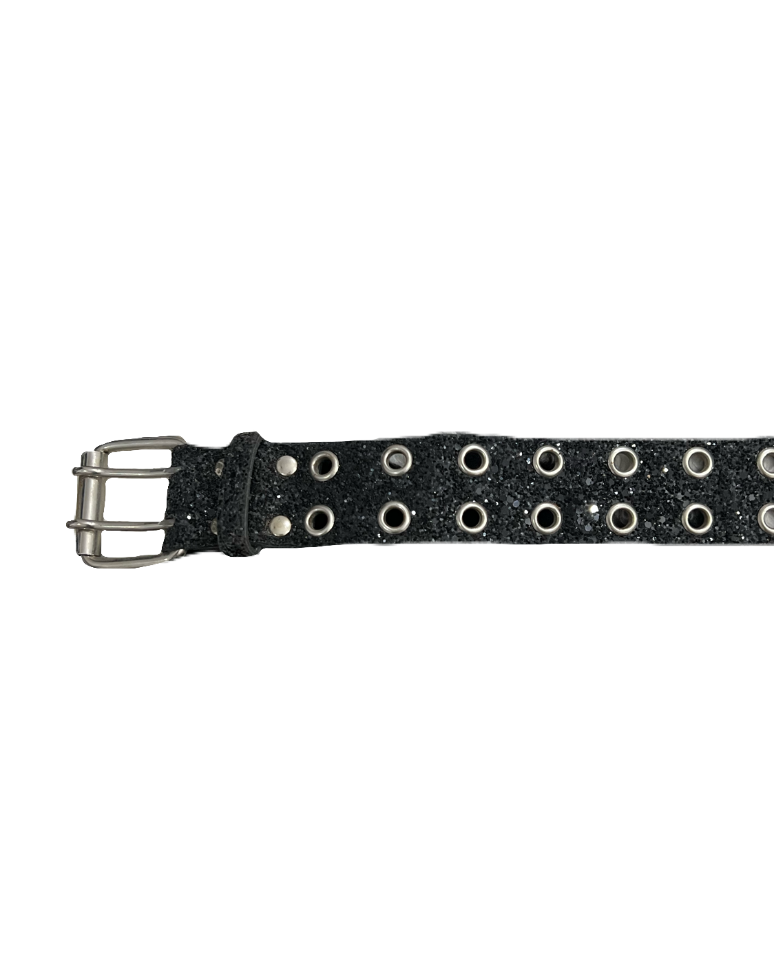 Glitter Black Double Hole Belt