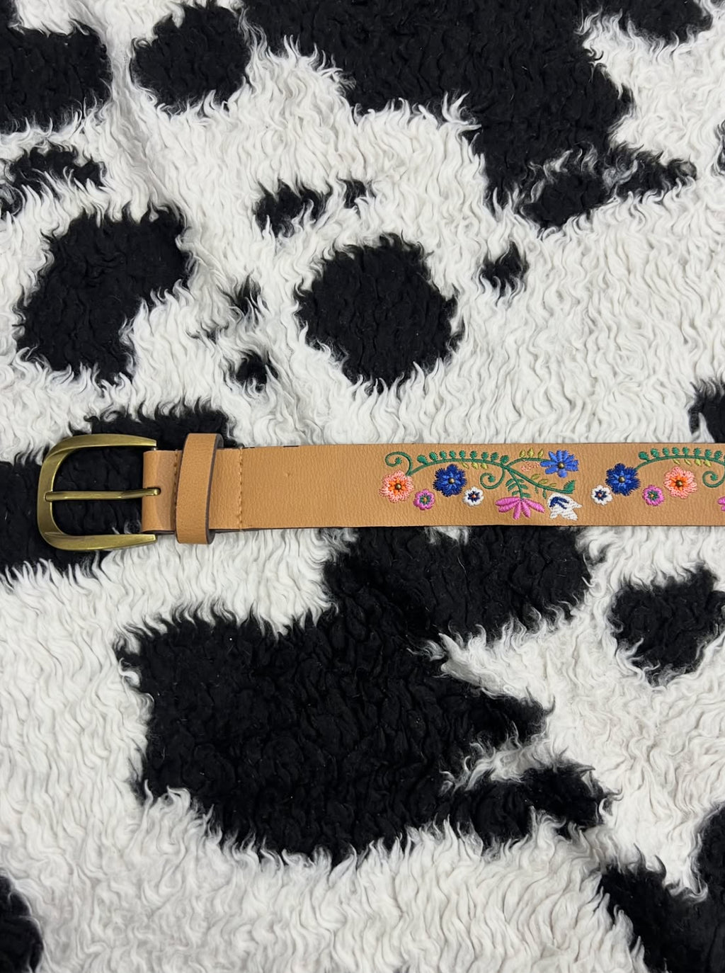 Brown Floral Embroidered Belt
