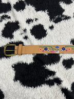 Brown Floral Embroidered Belt