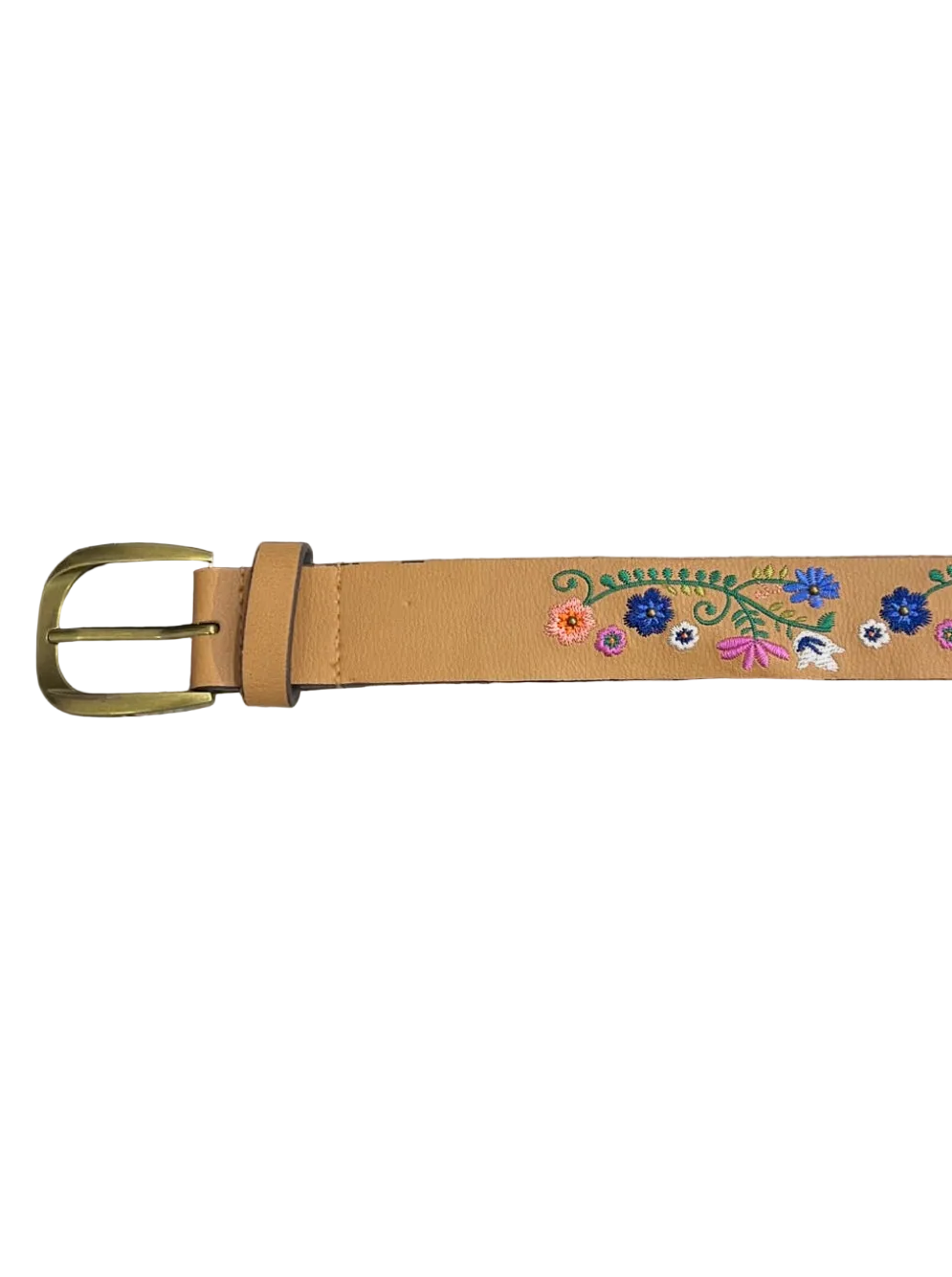 Brown Floral Embroidered Belt