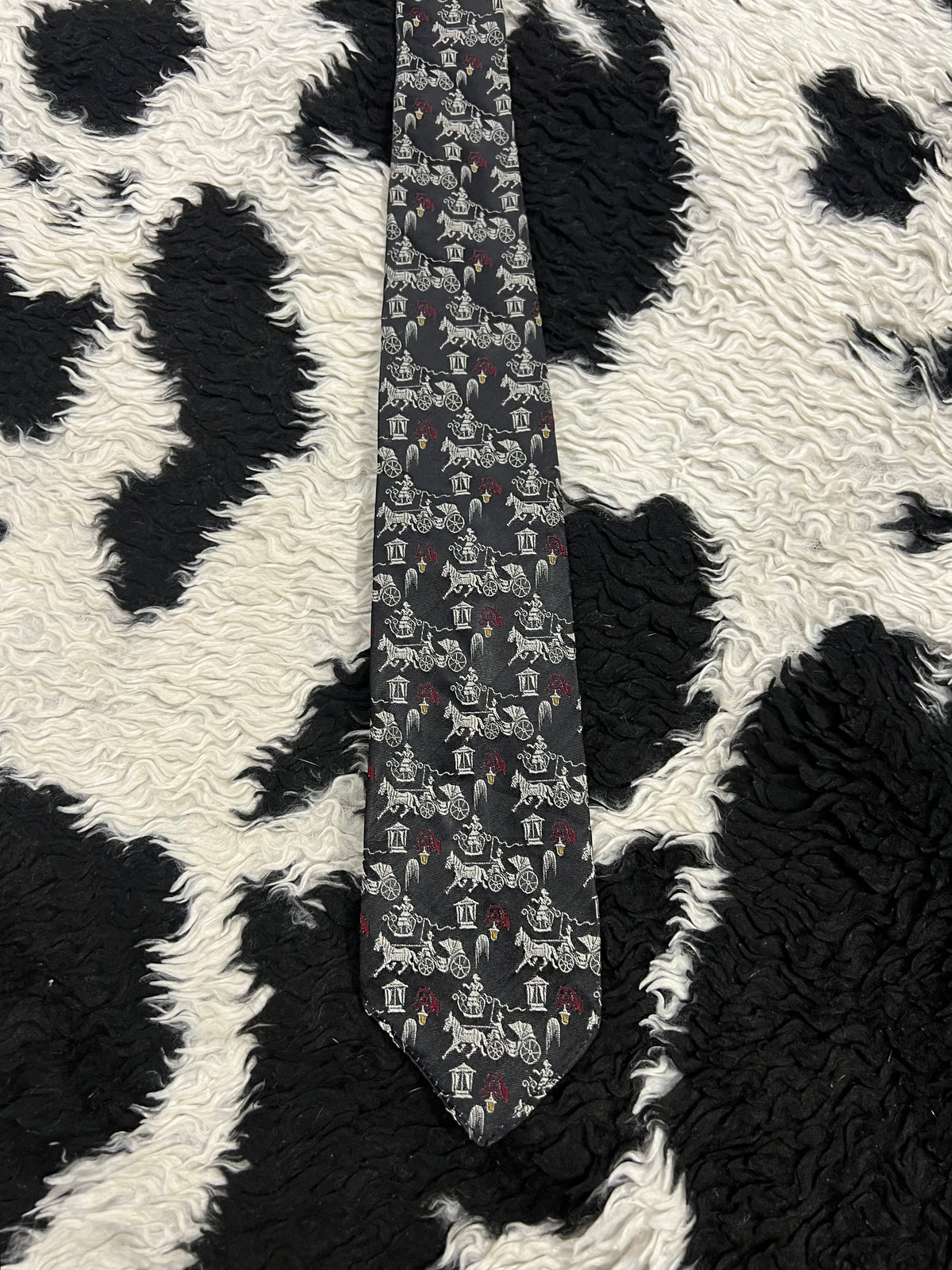 Carriage Embroidered Narrow Tie