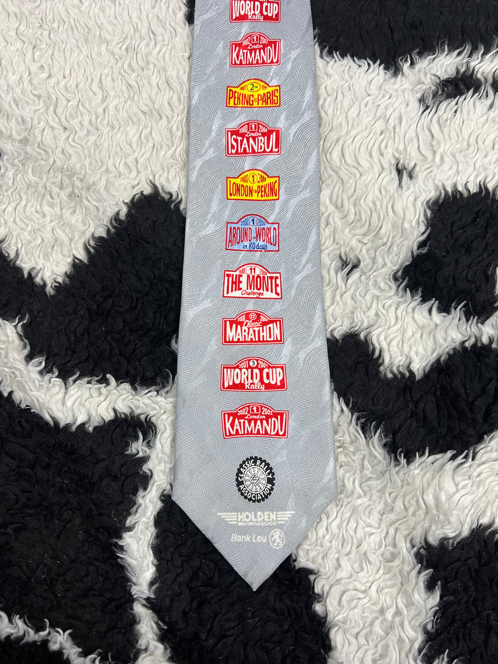 Vintage Car Show Ralley Labels Tie