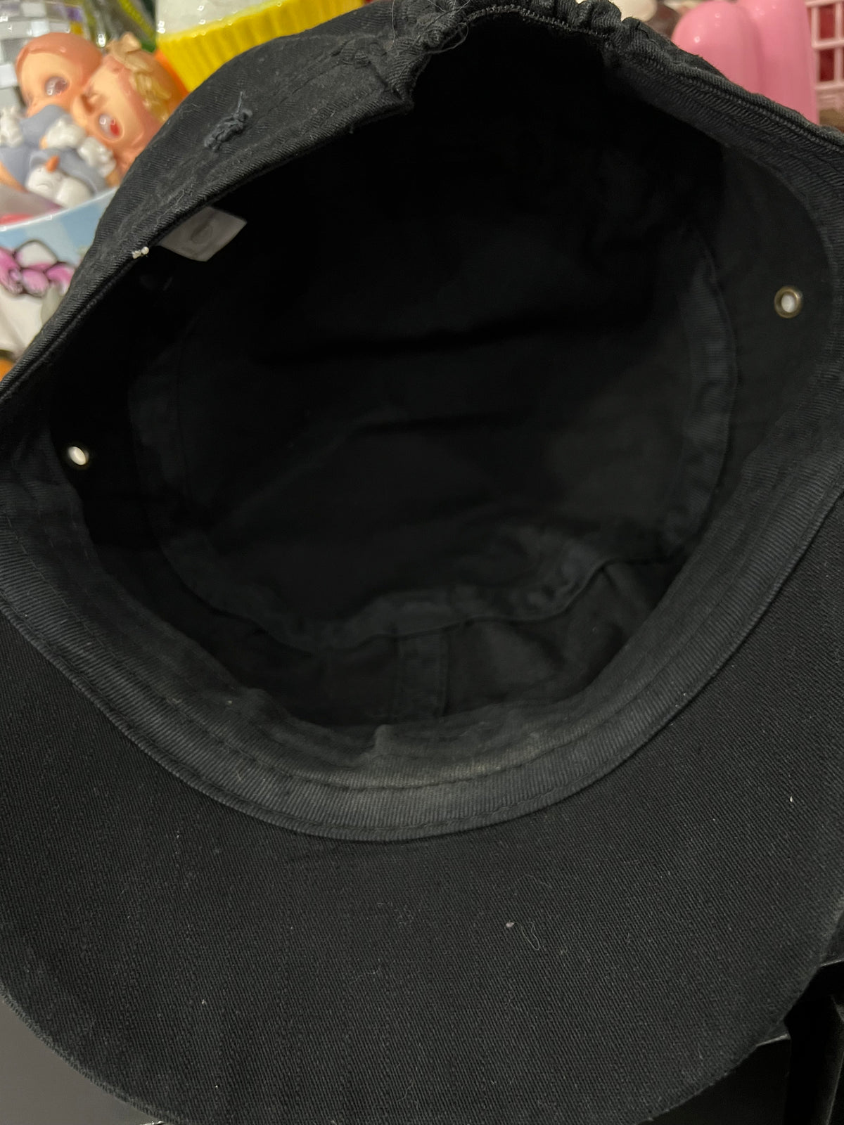 y2k Black Floral Cap