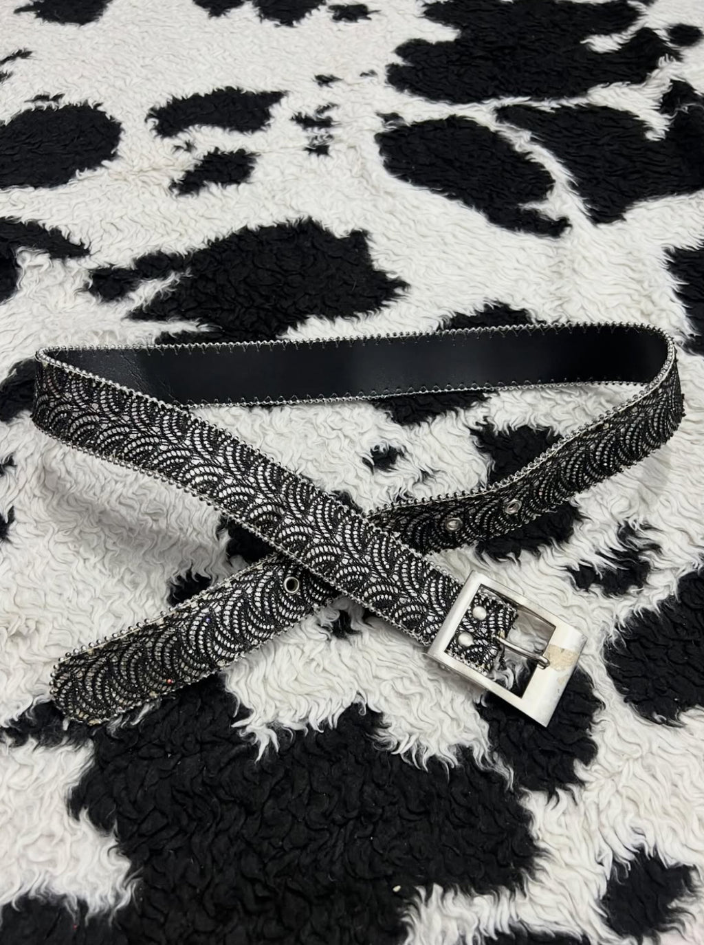 Black Laced Glitter Belt