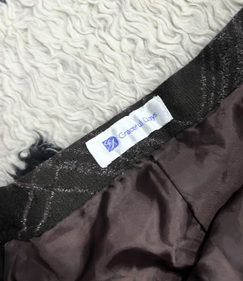 Grace Days Velvet Brown Long Skirt