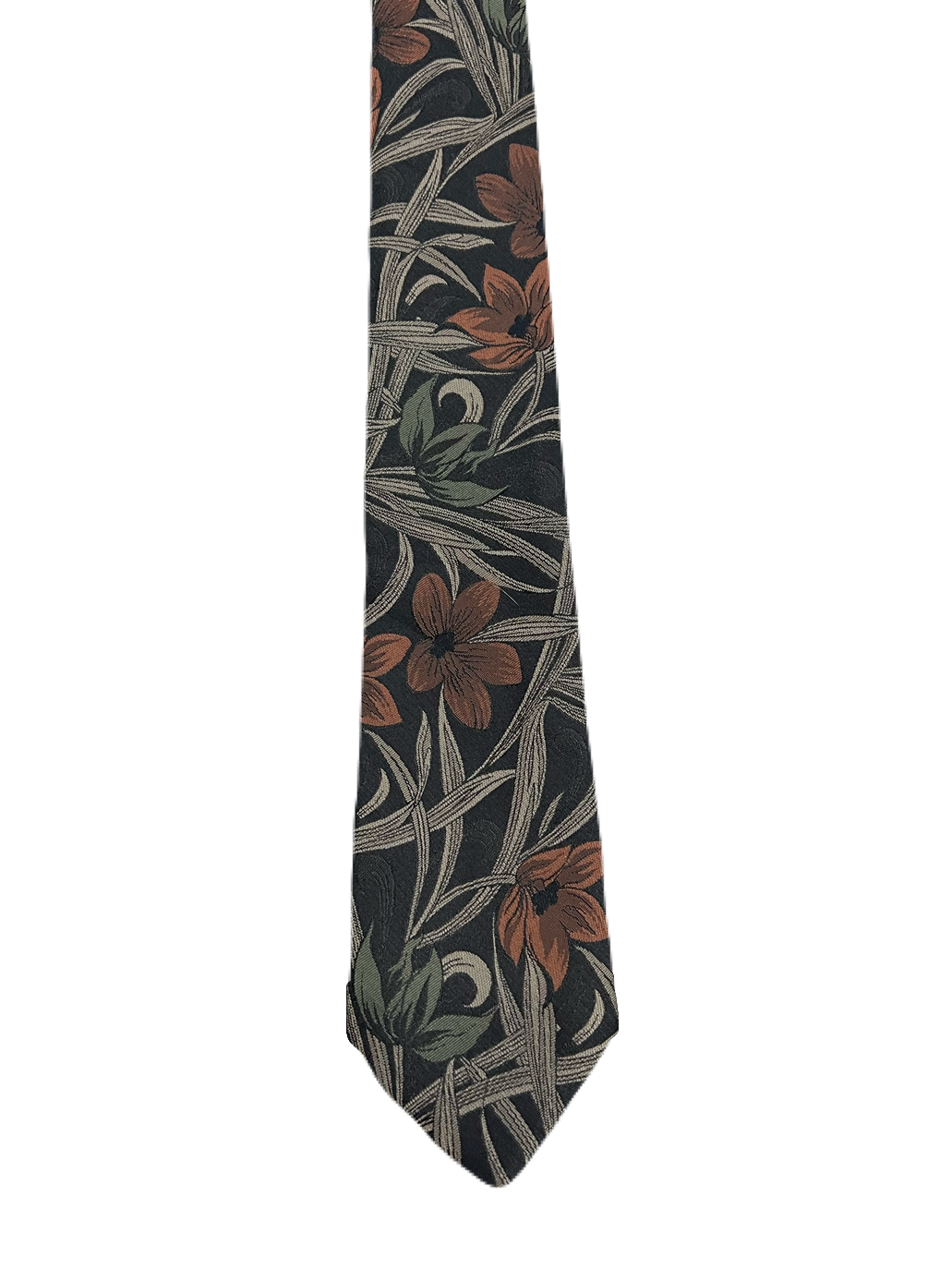 Black & Brown Floral Tie