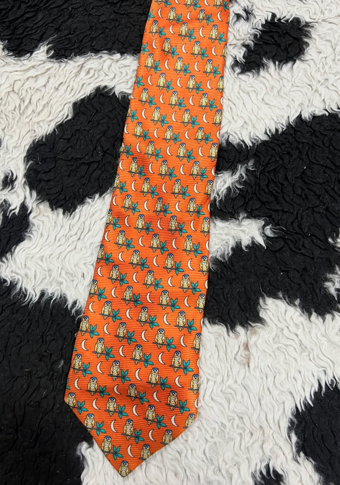 Whimsical Owls & Moon Tie