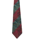 GIVENCHY Red & Green Leaves Embroidered Tie