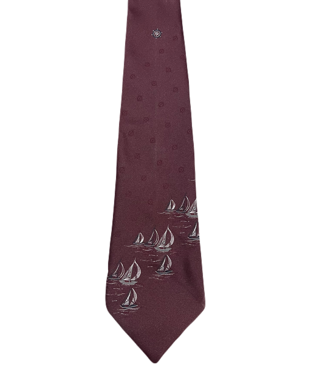 Sailing Boats Embroidered Tie