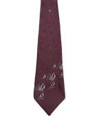 Sailing Boats Embroidered Tie