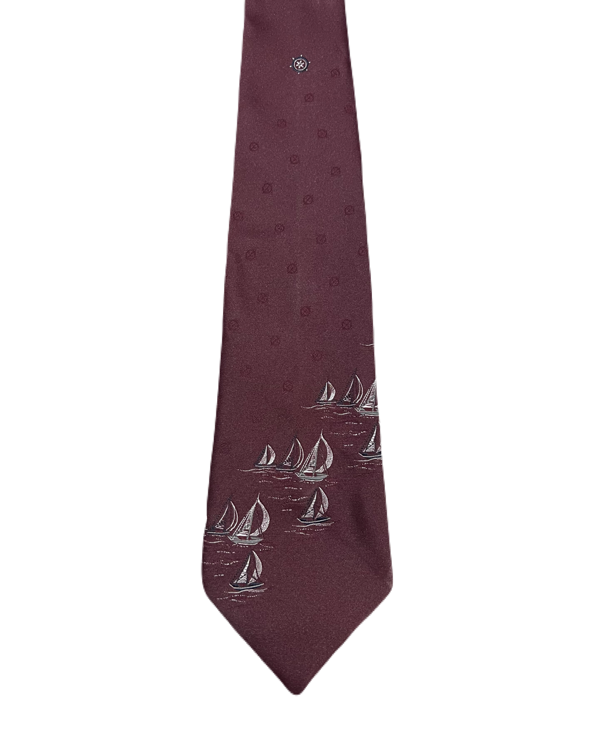 Sailing Boats Embroidered Tie
