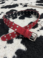 Glitter Red Double-Hole Belt