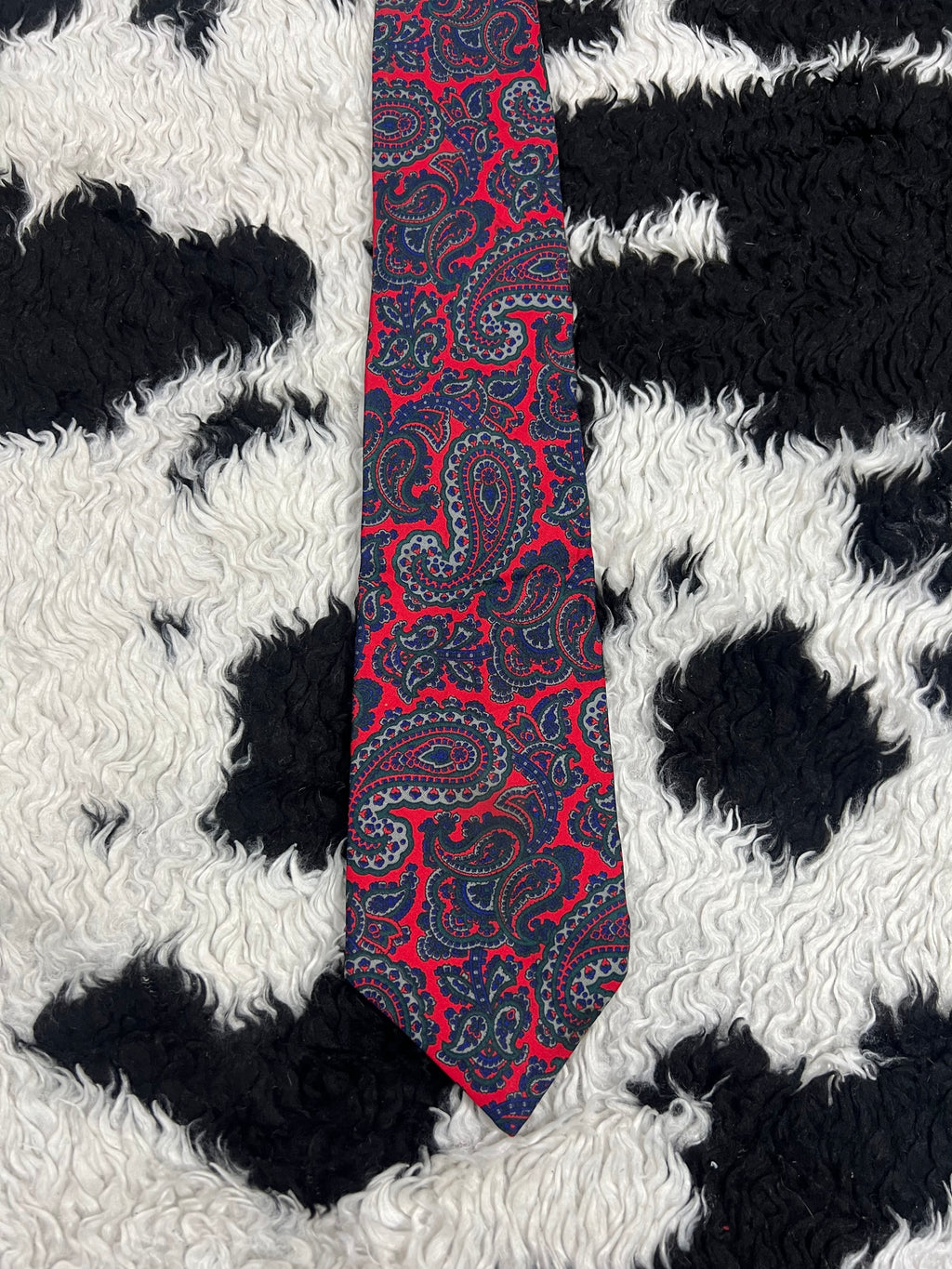 Balmoral Tie Rack Red & Blue Paisley Tie