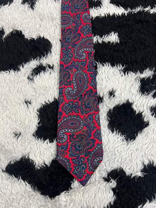 Balmoral Tie Rack Red & Blue Paisley Tie
