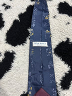 Nina Ricci Paris Blue Floral Embroidered Tie