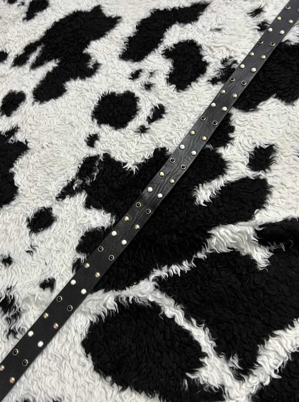 Black & White Beaded Stud Belt