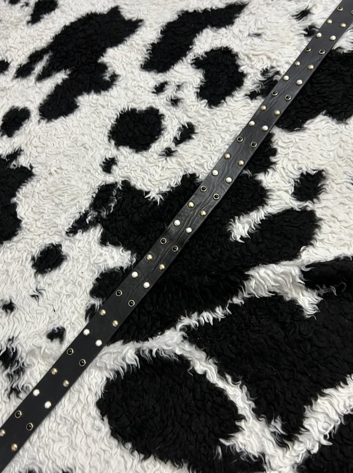 Black & White Beaded Stud Belt