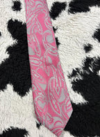 Jewel Pink & Grey Embroidered Tie