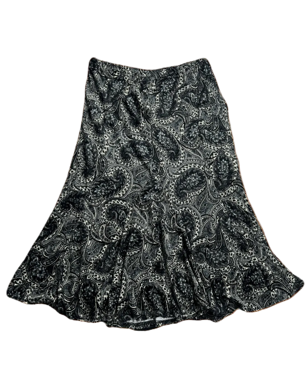 Floral Paisley Velvet Long Skirt