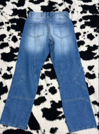 Double-Shaded Blue Detailed Denims (Waist 32)