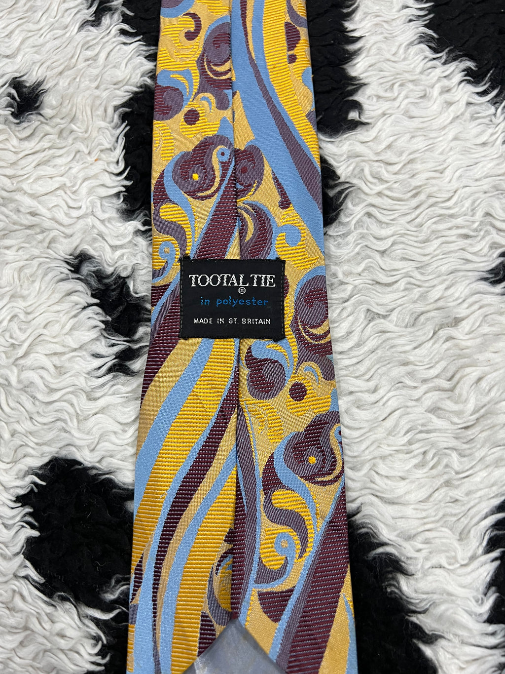 Tootal Yellow, Purple & Blue Embroidered Tie
