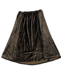 Brown Textured Velvet Long Skirt