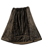 Brown Textured Velvet Long Skirt