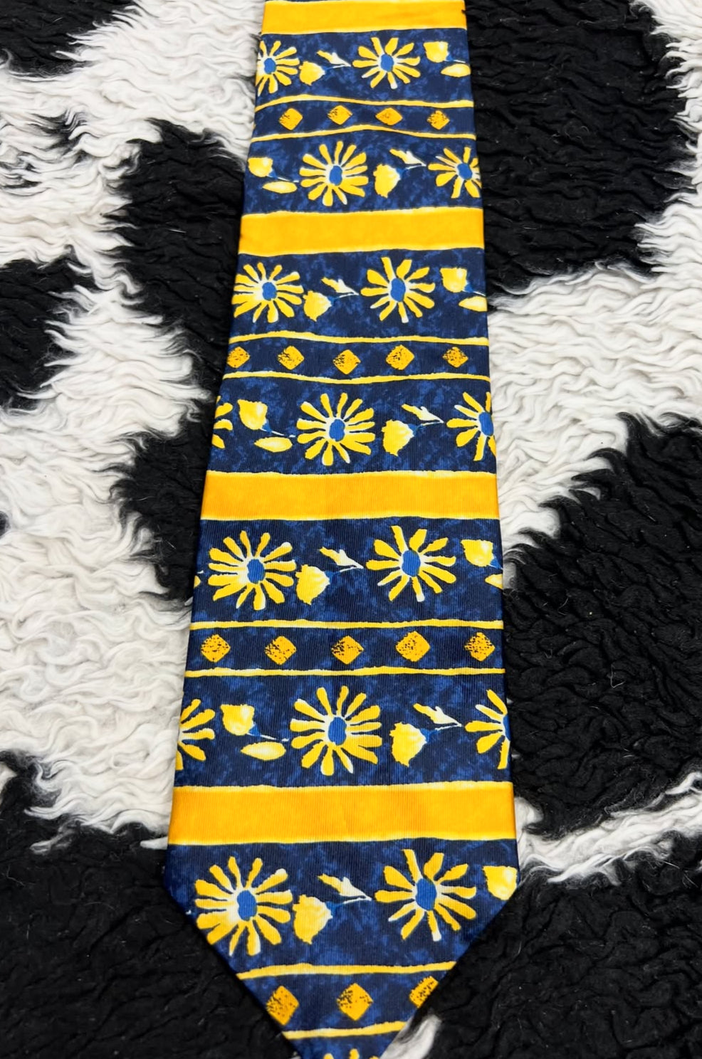 Yellow & Blue Floral Tie