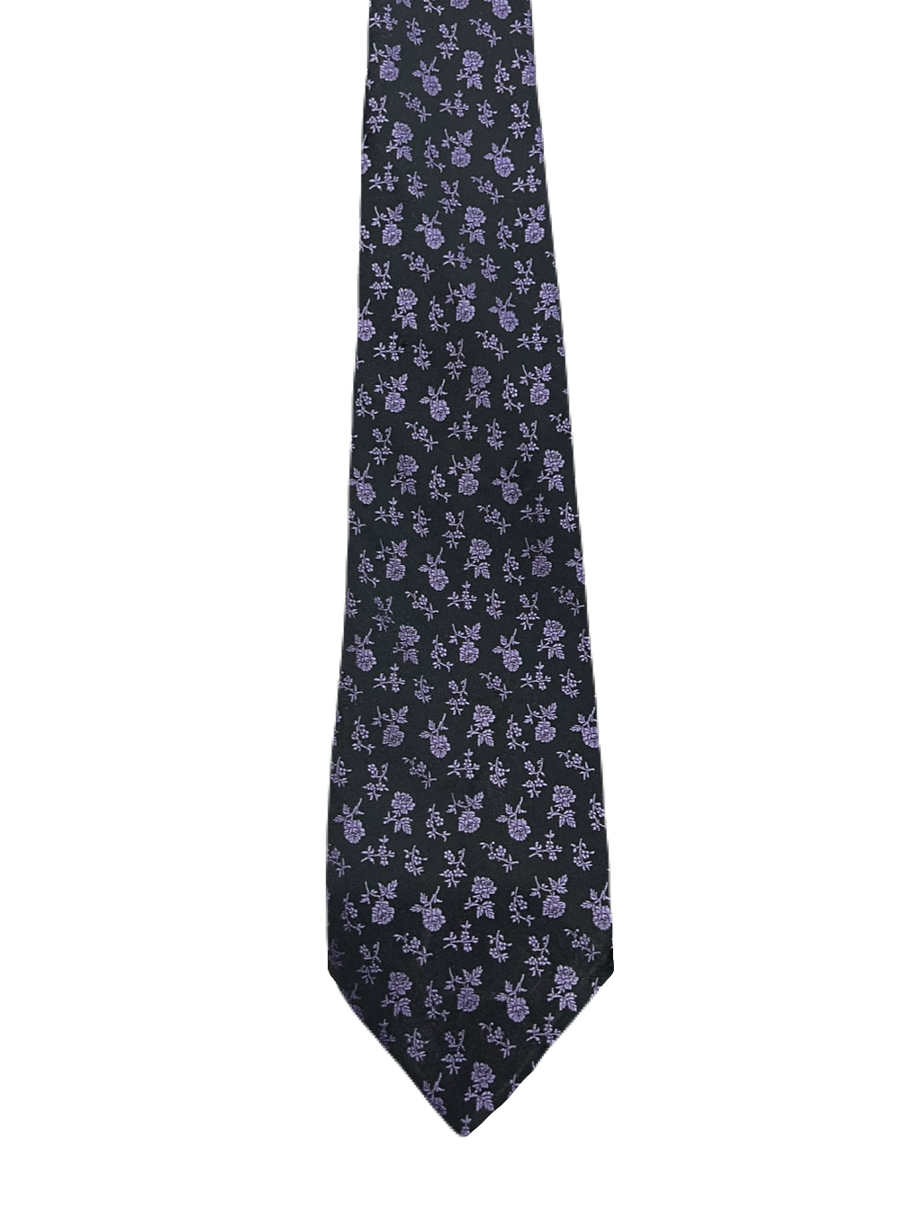 Black & Purple Floral Tie