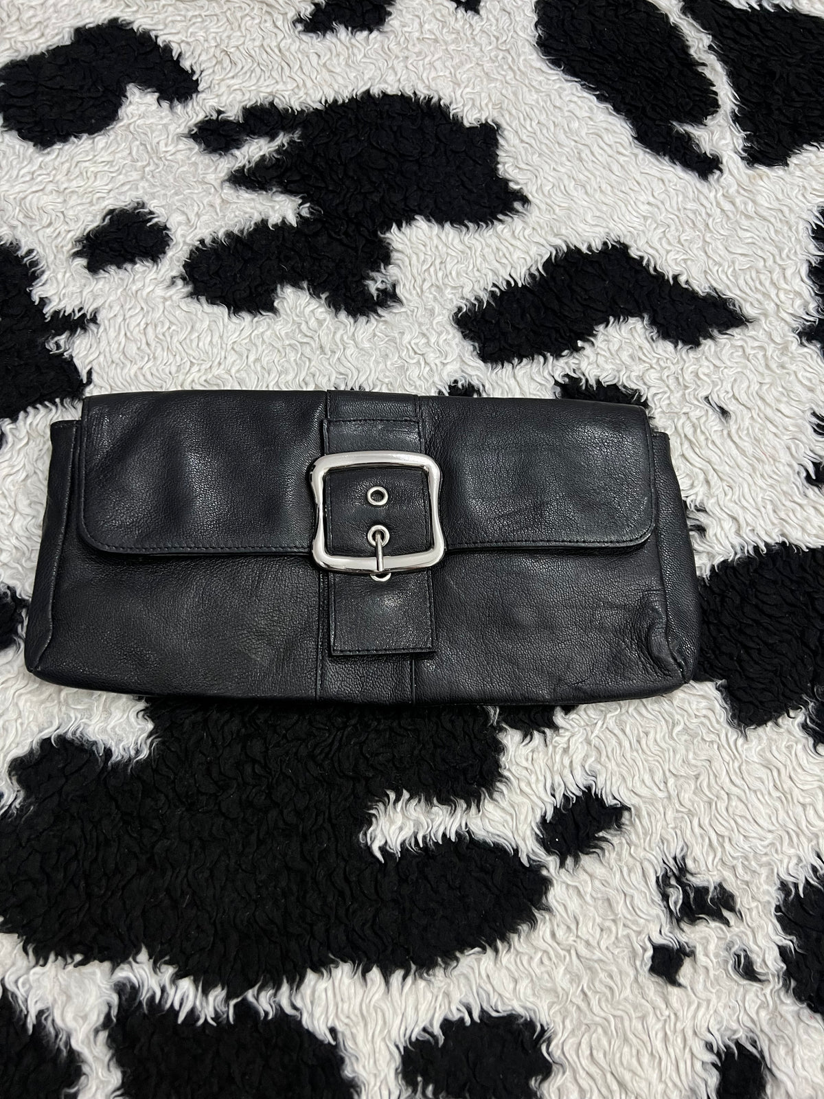 Black Leather Clutch
