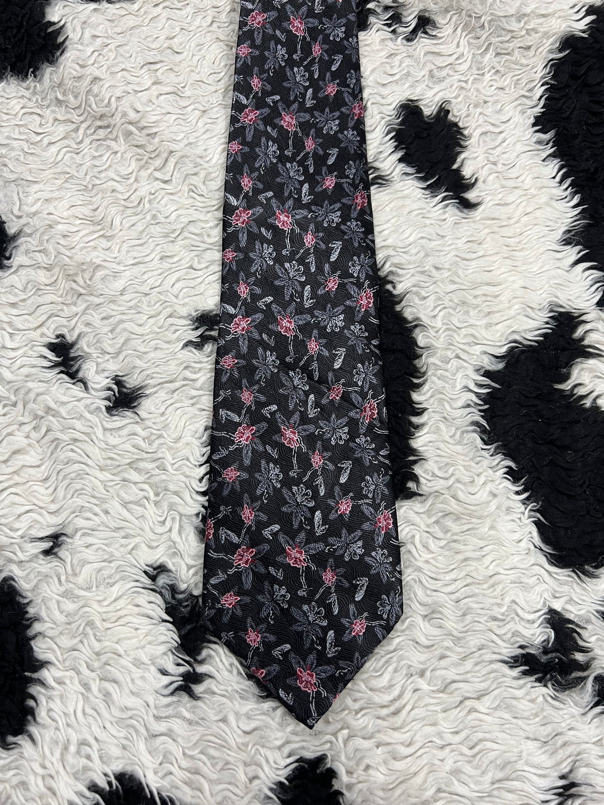 BRICE Black Floral Tie