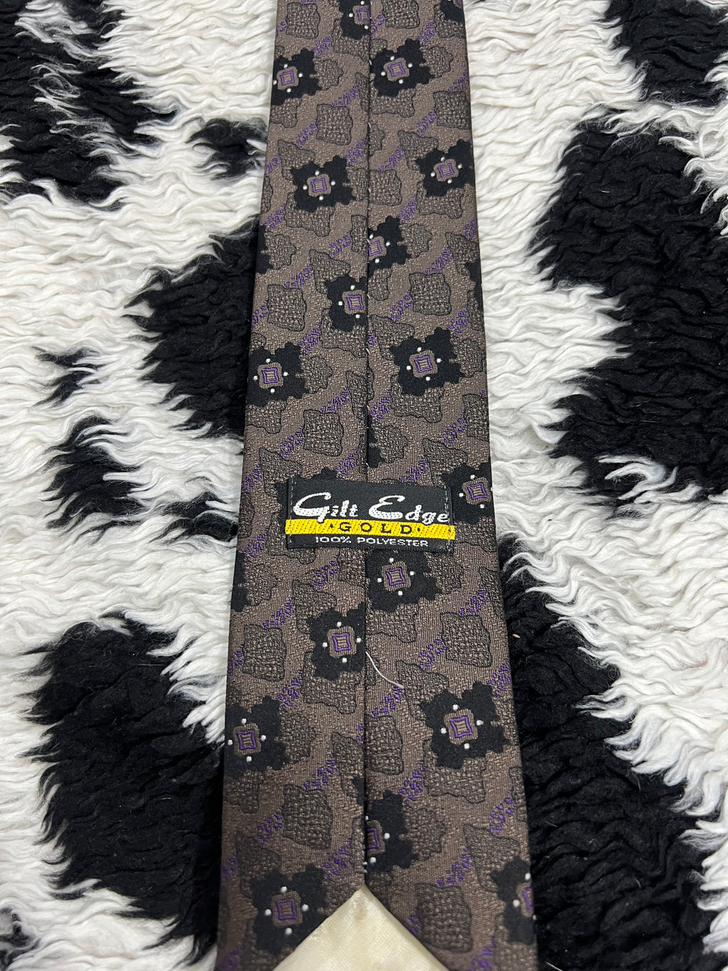 Gilt Edge Brown & Black Embroidered Tie